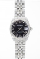 Pre-Owned 31mm Rolex Stainless Datejust with black Roman Dial